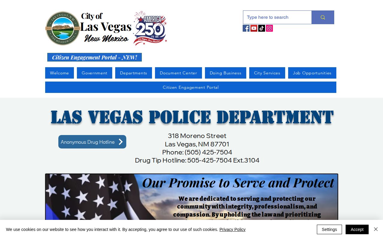 Las Vegas Police Department Records Division arrest-record contact page
