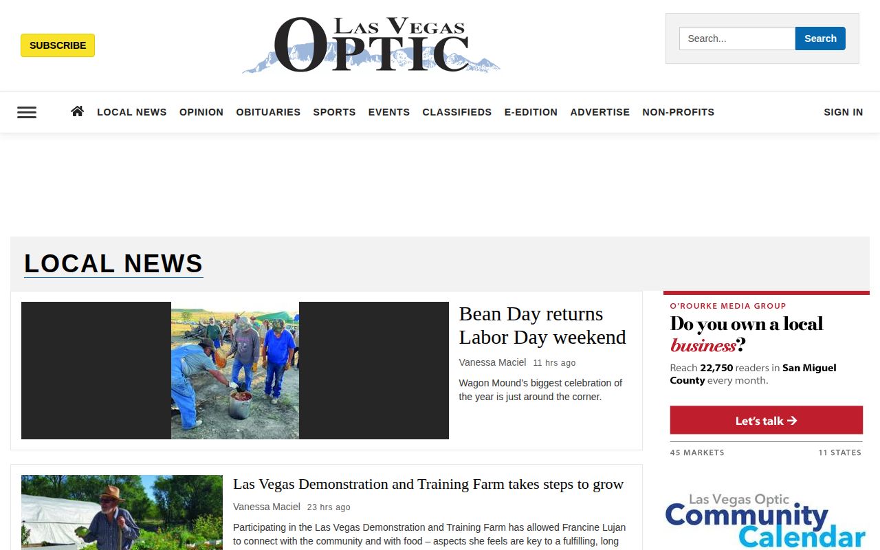 San Miguel County Las Vegas Optic jail-log news record source