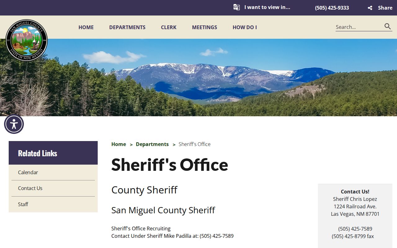 San Miguel County Sheriff's Office wanted-record source page
